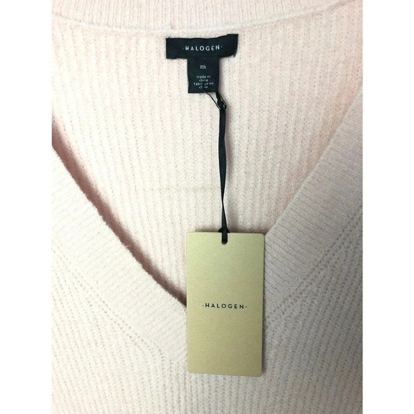 Halogen V-Neck Sweater in Pink Size M - Picture 4 of 5
